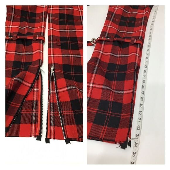 Dilara Findikoglu Mason Red Trousers Tartan Plaid Wool Trousers Size Medium - Picture 5 of 9